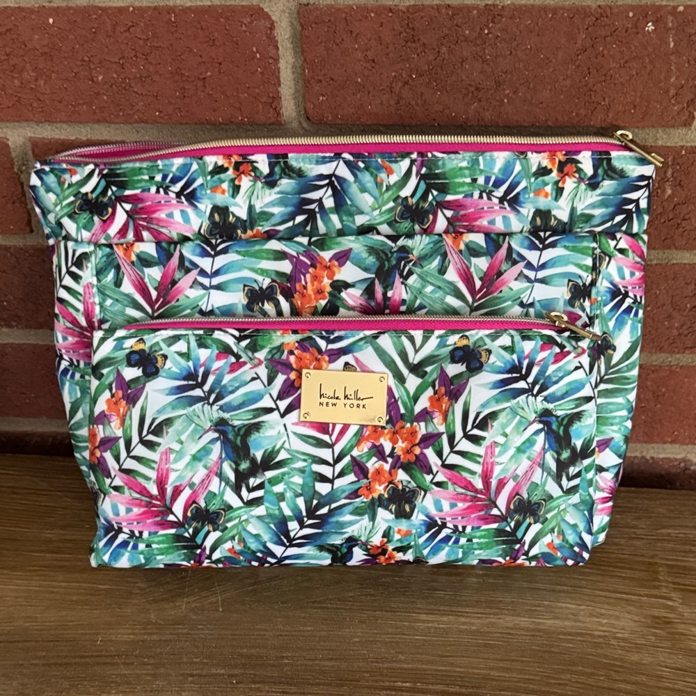 Nicole Miller Vibrant Tropical Cosmetic Bag